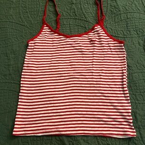 Victoria's Secret Red and White Striped Tank Top